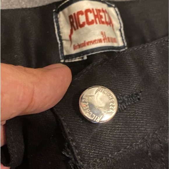Ricchezza Black Denim Jeans $$ Patched - Picture 4 of 7